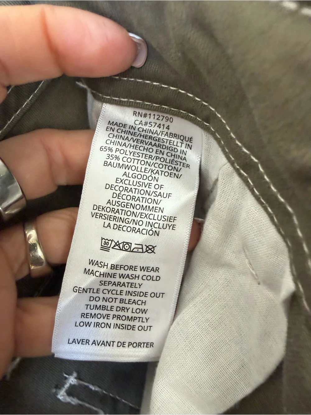 True Religion Baggy Cargo Pants 34 Kalamata Olive Green White Stitch NW Y2K